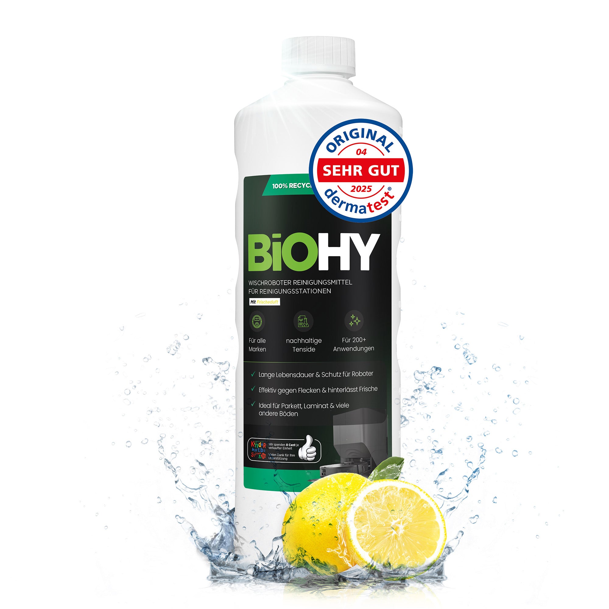 BiOHY Mopping robot cleaning agent for cleaning stations, cleaner for mopping robots, non-mudding floor cleaner, organic concentrate