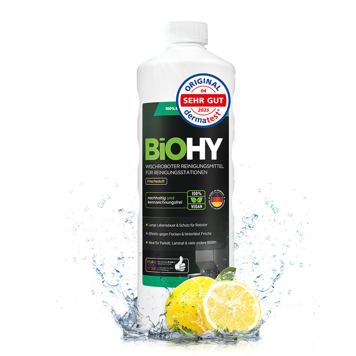 BiOHY Nettoyant pour stations de nettoyage de robots d'essuyage, Nettoyant pour robots d'essuyage, Nettoyant pour sols non polluant, Bio concentré
