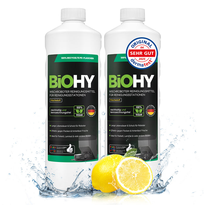 BiOHY Nettoyant pour stations de nettoyage de robots d'essuyage, Nettoyant pour robots d'essuyage, Nettoyant pour sols non polluant, Bio concentré