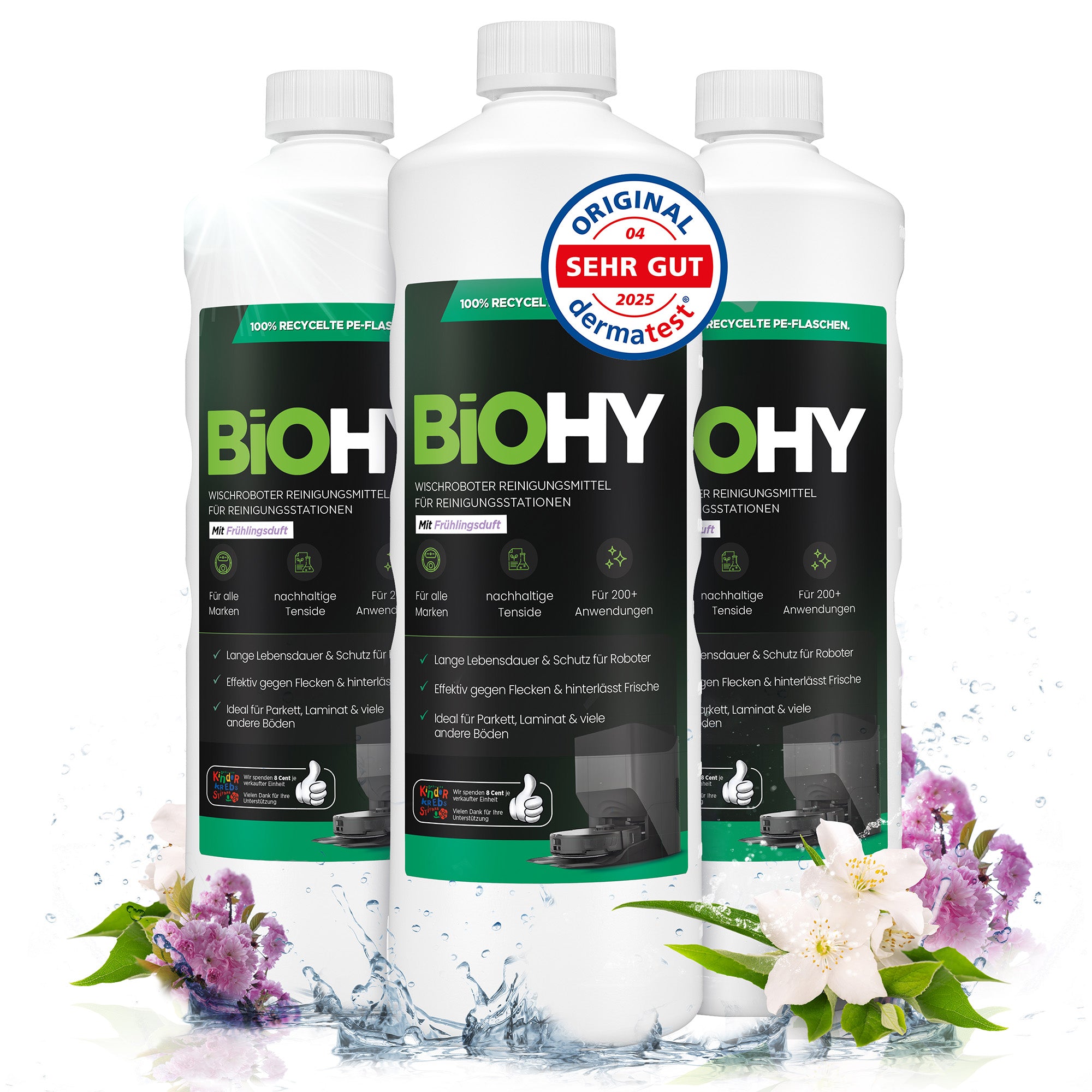 BiOHY Mopping robot cleaning agent for cleaning stations, cleaner for mopping robots, non-mudding floor cleaner, organic concentrate