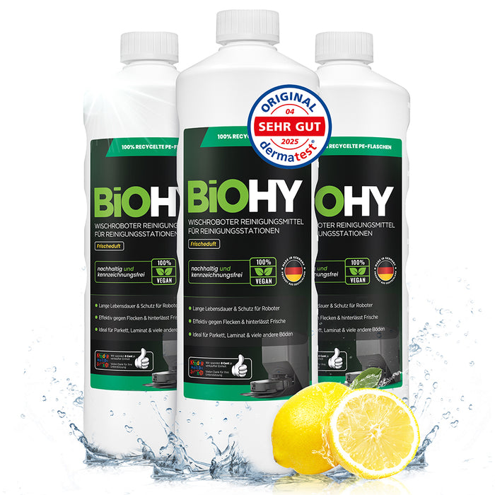 BiOHY Nettoyant pour stations de nettoyage de robots d'essuyage, Nettoyant pour robots d'essuyage, Nettoyant pour sols non polluant, Bio concentré