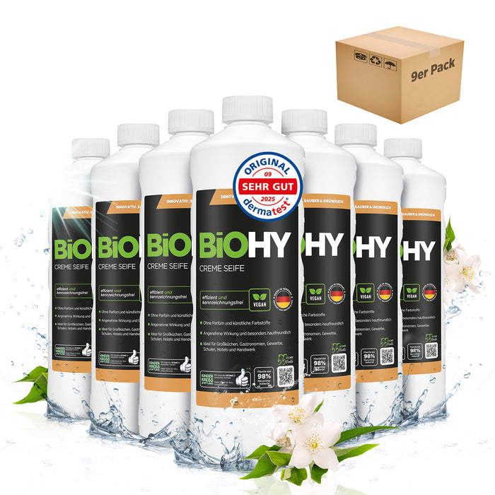 Savon crème BiOHY, Lotion lavante douce pour la peau, Savon pour les mains sans phosphate, Crème de savon relipidante