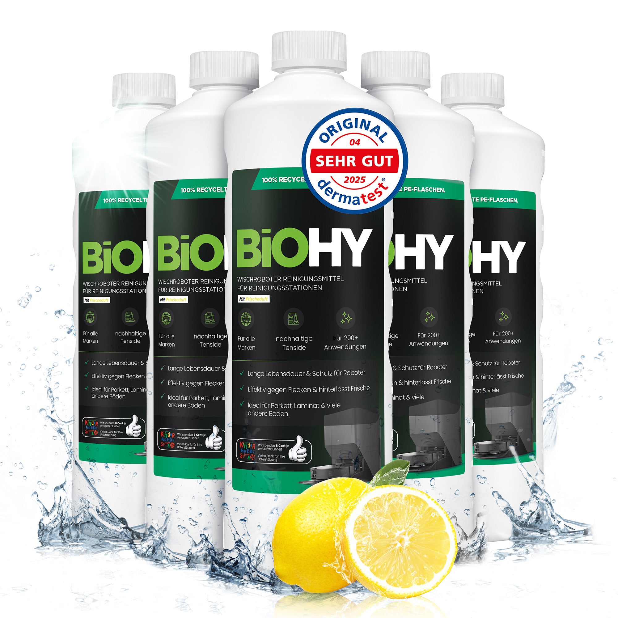 BiOHY Mopping robot cleaning agent for cleaning stations, cleaner for mopping robots, non-mudding floor cleaner, organic concentrate