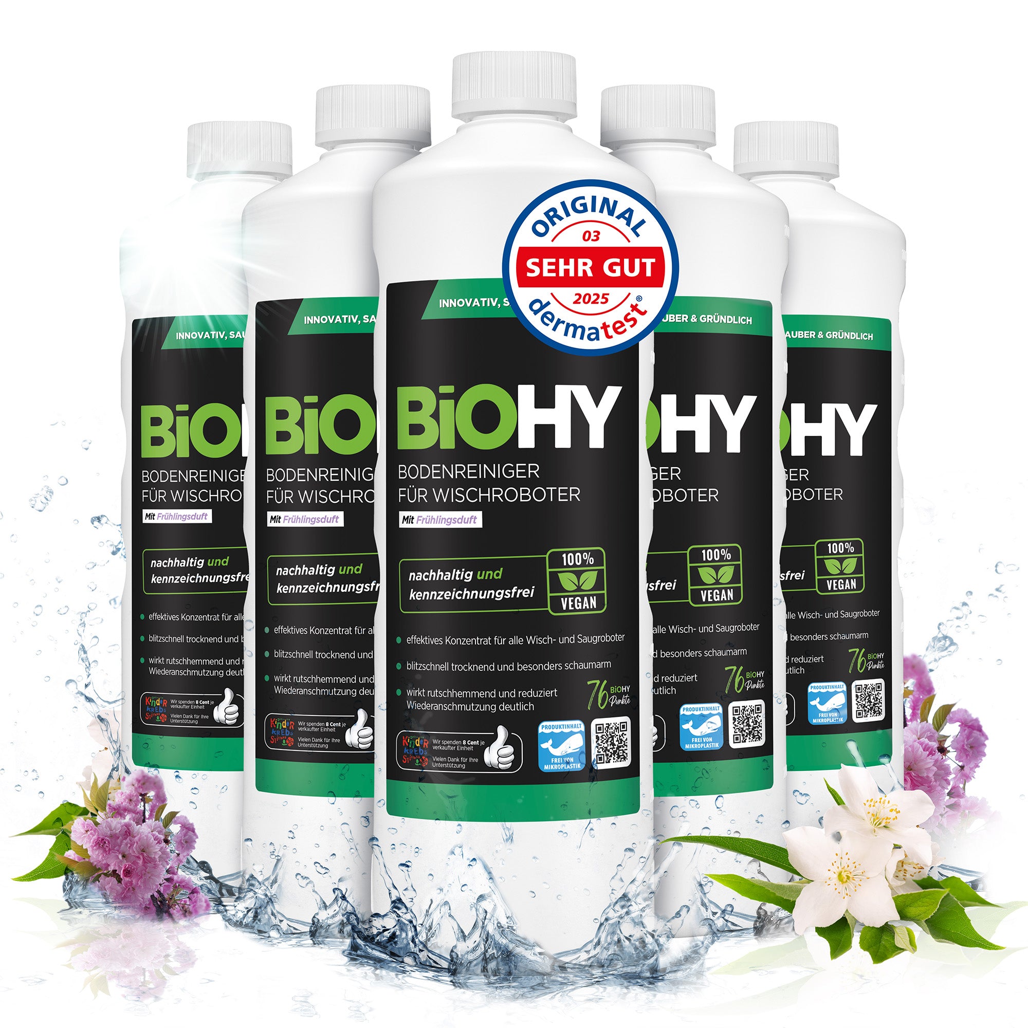 BiOHY floor cleaner for wiping robots, organic cleaner, floor wiping care, non-foaming floor cleaner