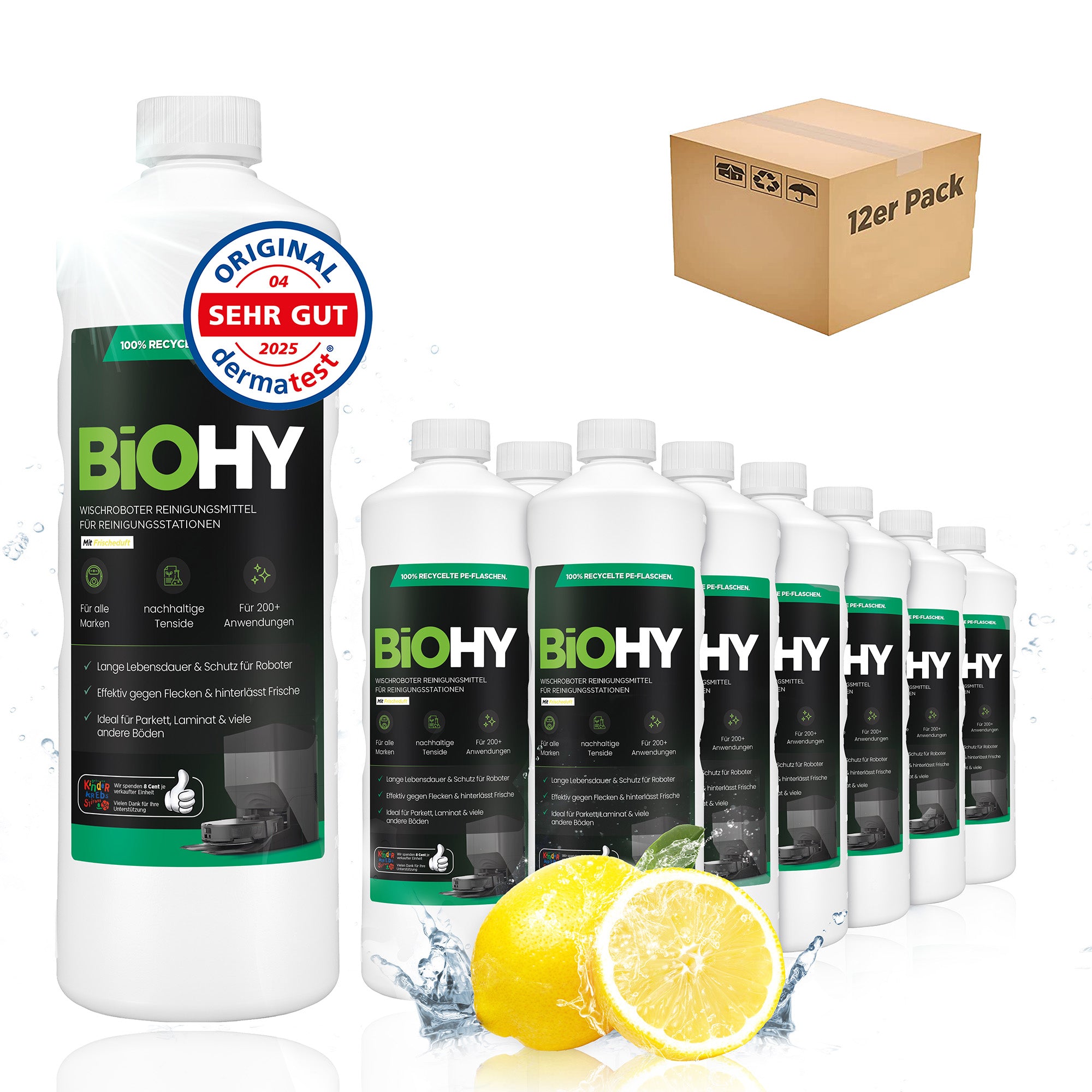 BiOHY Mopping robot cleaning agent for cleaning stations, cleaner for mopping robots, non-mudding floor cleaner, organic concentrate