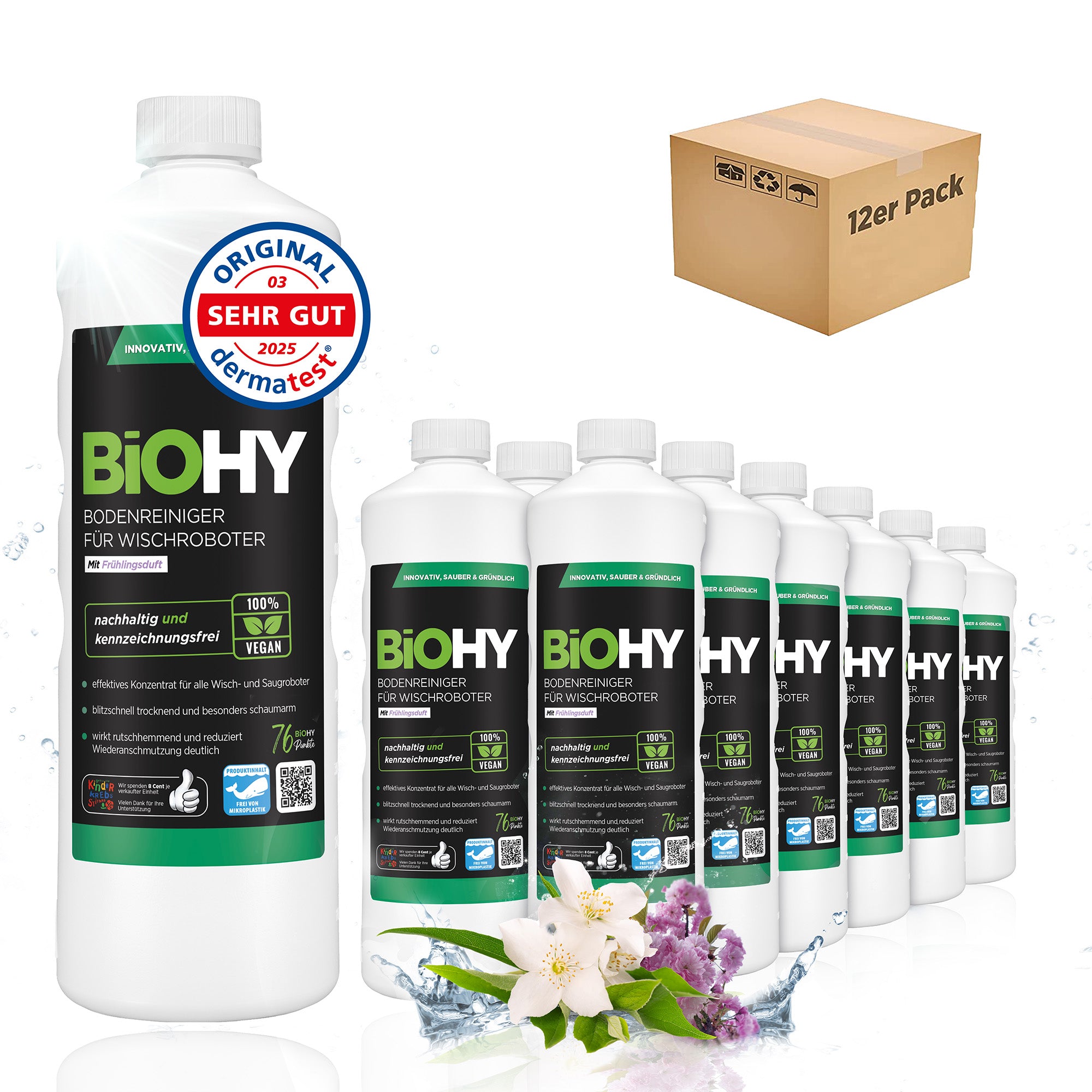 BiOHY floor cleaner for wiping robots, organic cleaner, floor wiping care, non-foaming floor cleaner