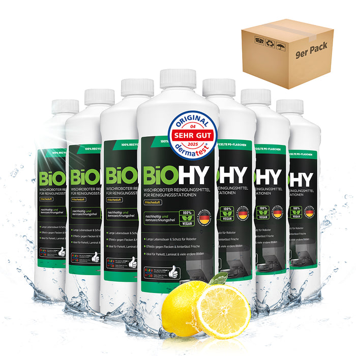 BiOHY Nettoyant pour stations de nettoyage de robots d'essuyage, Nettoyant pour robots d'essuyage, Nettoyant pour sols non polluant, Bio concentré
