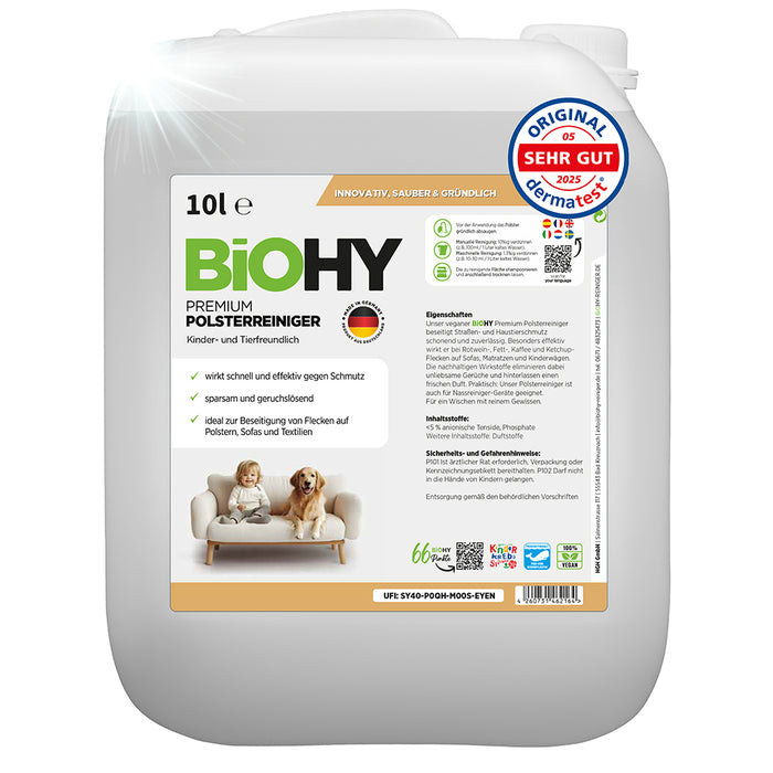 BiOHY Premium nettoyant pour meubles rembourrés, nettoyant pour textiles, nettoyant pour meubles rembourrés, nettoyant pour canapés