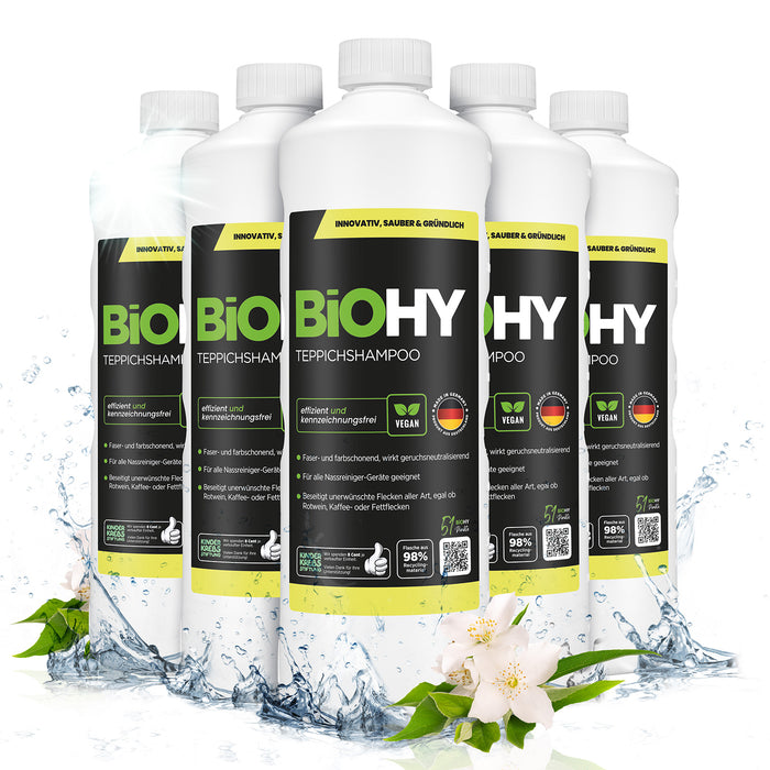 BiOHY carpet shampoo, carpet cleaner, carpet cleaning agent, carpet foam