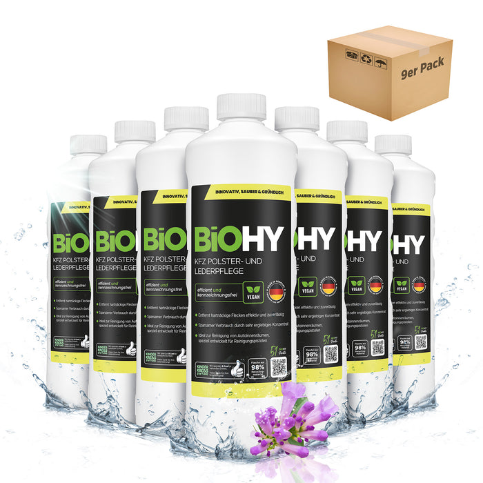 BiOHY KFZ Polster- & Lederpflege – entfernt Flecken aus Sofa & Matratze, vegan (Bio-Konzentrat & vegan)