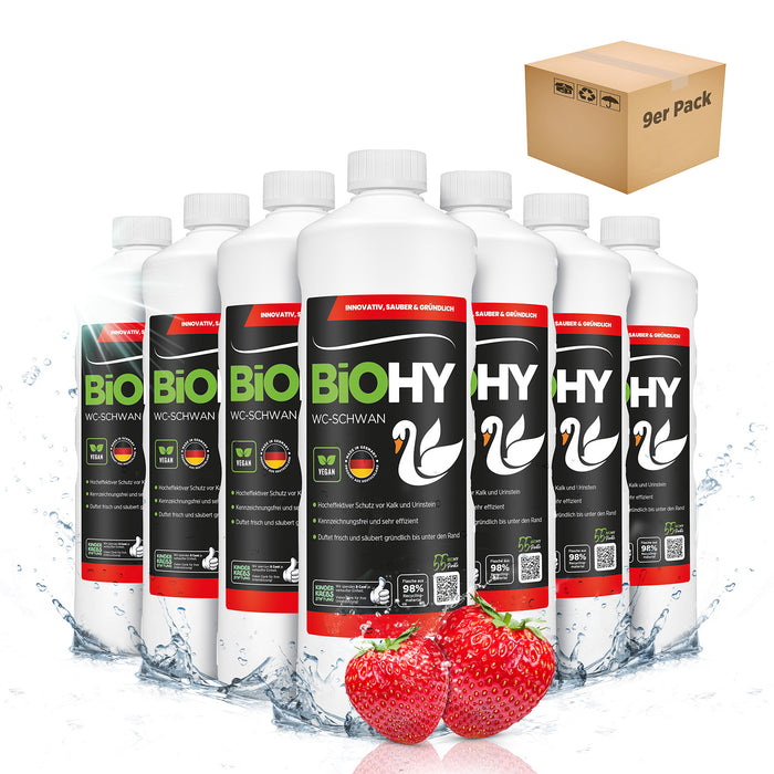 BiOHY WC-Schwan, Toilettenreiniger, WC-Ente, Kloreiniger – gegen Kalk & Urinstein, hygienisch & vegan (Bio-Konzentrat & vegan)