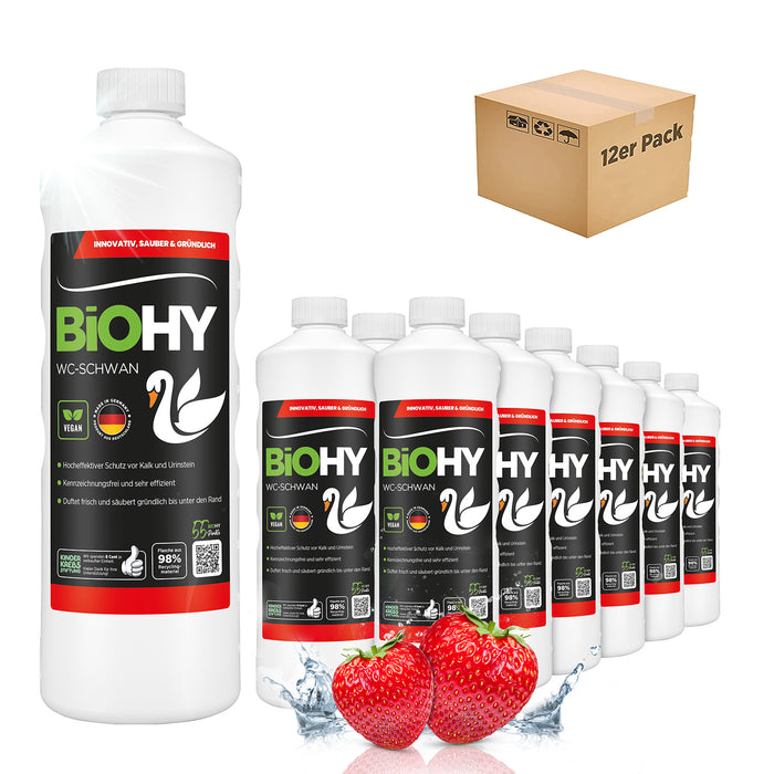 BiOHY WC-Schwan, Toilettenreiniger, WC-Ente, Kloreiniger – gegen Kalk & Urinstein, hygienisch & vegan (im Einsatz)