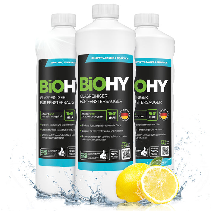 BiOHY glass cleaner for window vacuums, window cleaning agents, glass cleaners, window cleaners