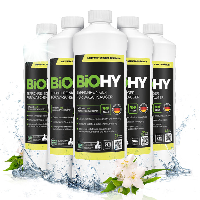BiOHY carpet cleaner for vacuum cleaners, carpet shampoo, textile cleaners, carpet steam cleaners