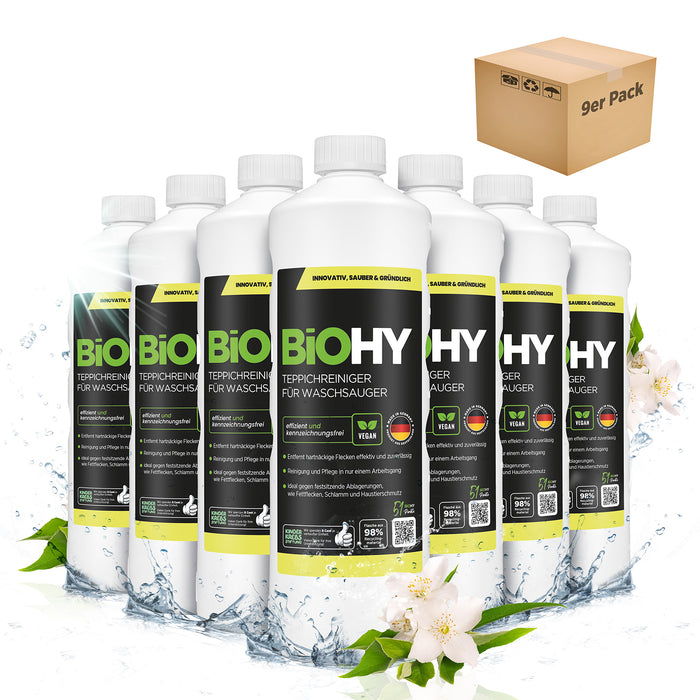 BiOHY carpet cleaner for vacuum cleaners, carpet shampoo, textile cleaners, carpet steam cleaners