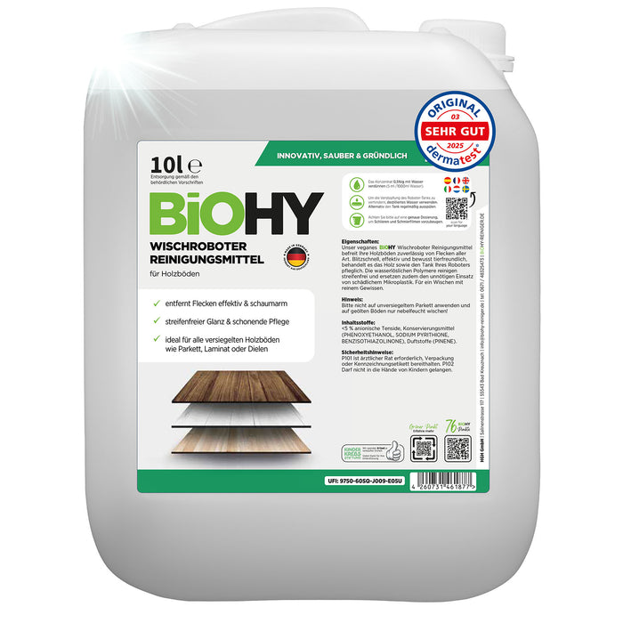 Wiper robot Cleaning agent for wooden floors, cleaner for wiping robots, non-foaming floor cleaner, organic concentrate