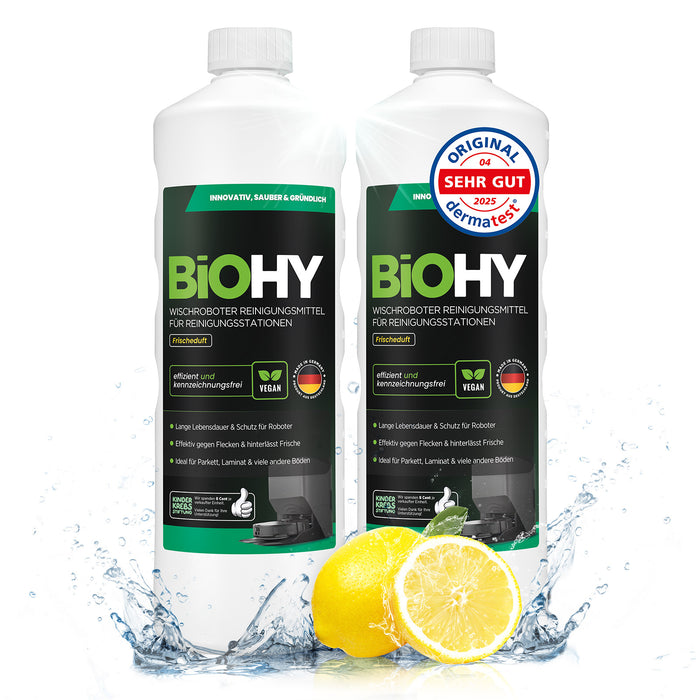 BiOHY Mopping robot cleaning agent for cleaning stations, cleaner for mopping robots, non-mudding floor cleaner, organic concentrate