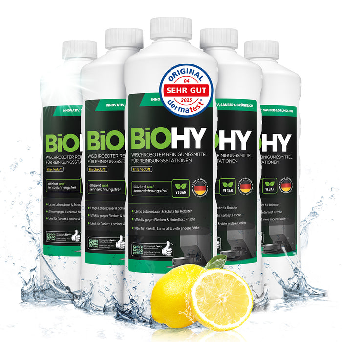 BiOHY Mopping robot cleaning agent for cleaning stations, cleaner for mopping robots, non-mudding floor cleaner, organic concentrate