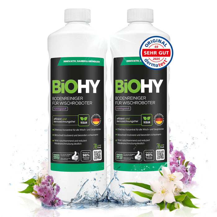BiOHY floor cleaner for wiping robots, organic cleaner, floor wiping care, non-foaming floor cleaner