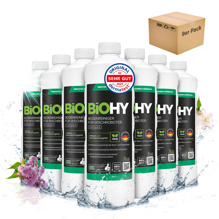 BiOHY floor cleaner for wiping robots, organic cleaner, floor wiping care, non-foaming floor cleaner