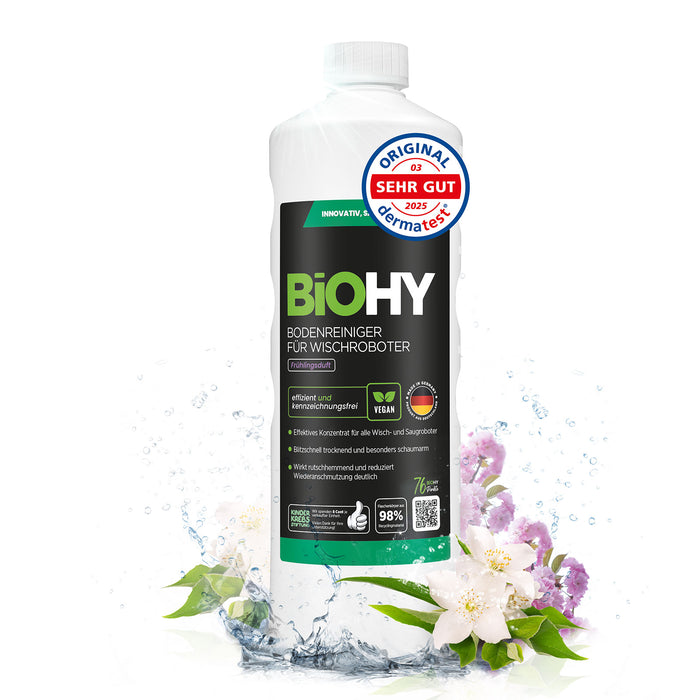 BiOHY floor cleaner for wiping robots, organic cleaner, floor wiping care, non-foaming floor cleaner