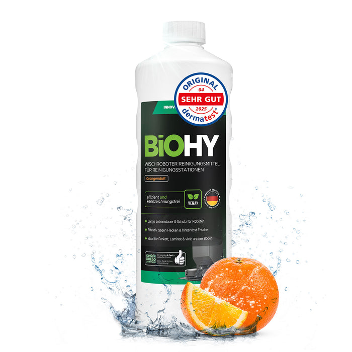 BiOHY Mopping robot cleaning agent for cleaning stations, cleaner for mopping robots, non-mudding floor cleaner, organic concentrate