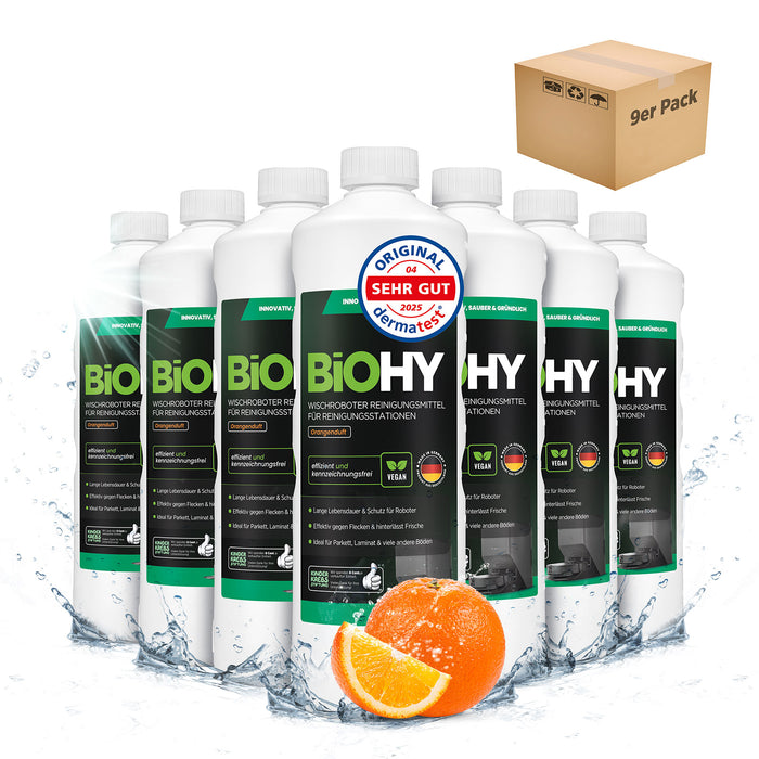 BiOHY Mopping robot cleaning agent for cleaning stations, cleaner for mopping robots, non-mudding floor cleaner, organic concentrate