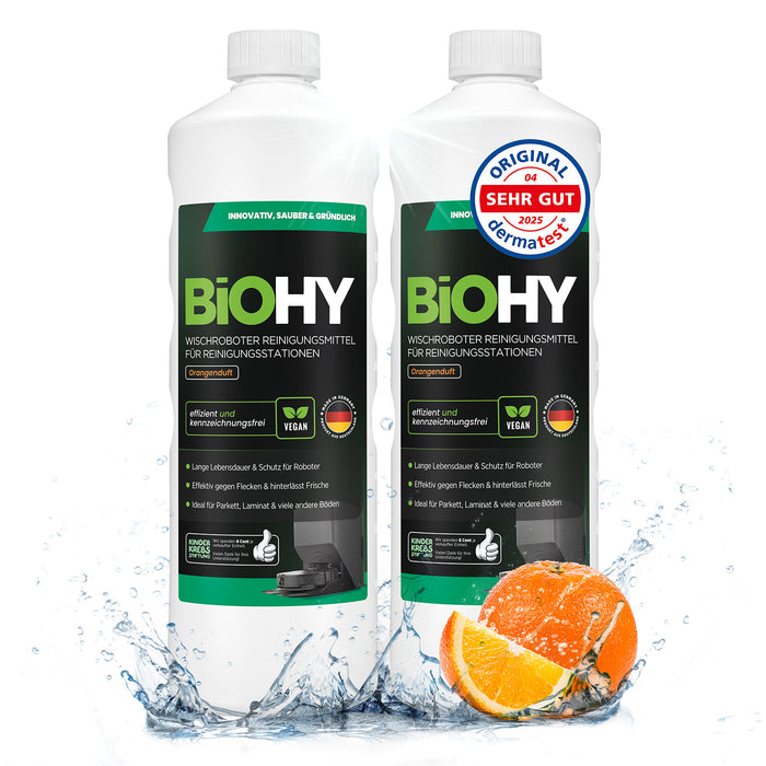 BiOHY Mopping robot cleaning agent for cleaning stations, cleaner for mopping robots, non-mudding floor cleaner, organic concentrate