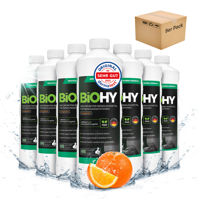 BiOHY Mopping robot cleaning agent for cleaning stations, cleaner for mopping robots, non-mudding floor cleaner, organic concentrate