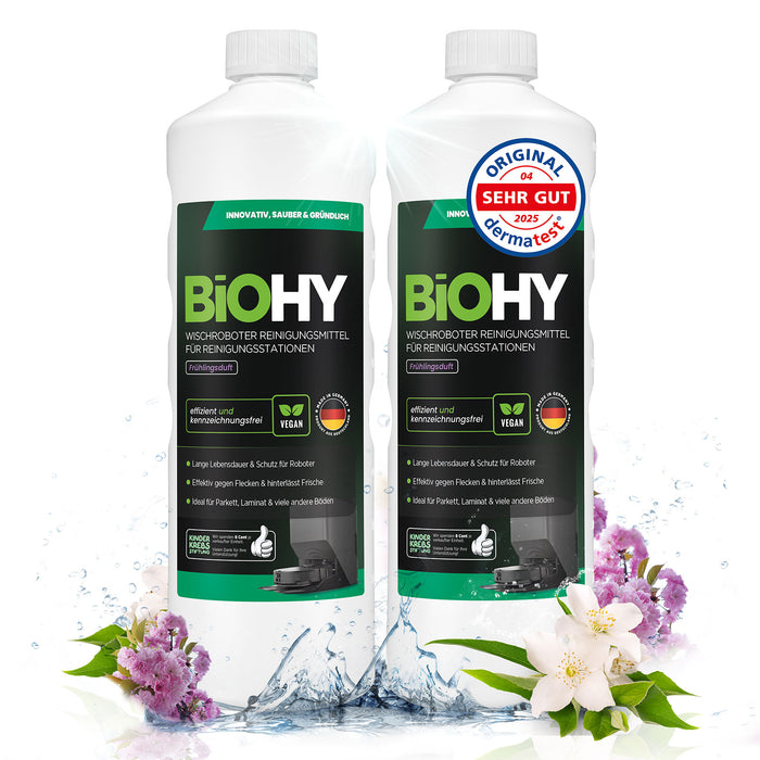 BiOHY Mopping robot cleaning agent for cleaning stations, cleaner for mopping robots, non-mudding floor cleaner, organic concentrate