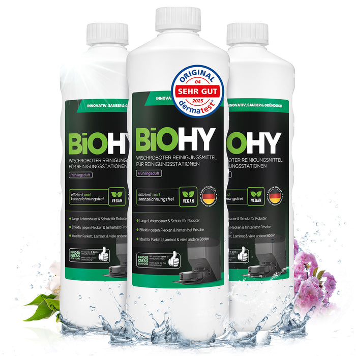BiOHY Mopping robot cleaning agent for cleaning stations, cleaner for mopping robots, non-mudding floor cleaner, organic concentrate