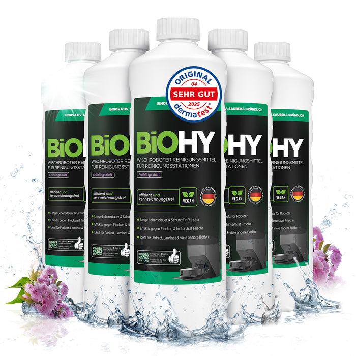 BiOHY Mopping robot cleaning agent for cleaning stations, cleaner for mopping robots, non-mudding floor cleaner, organic concentrate