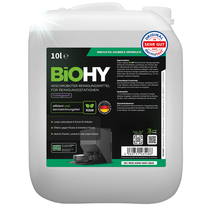 BiOHY Mopping robot cleaning agent for cleaning stations, cleaner for mopping robots, non-mudding floor cleaner, organic concentrate