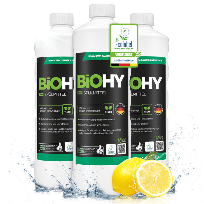 BiOHY Spülmittel Plus – umweltfreundlich, vegan & Made in Germany (Anwendung)