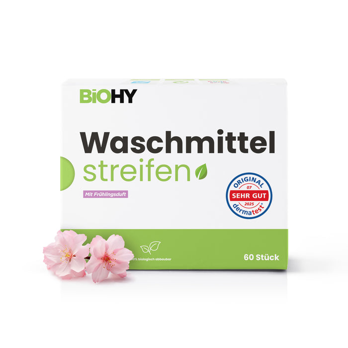 BiOHY laundry detergent sheets, laundry detergent strips, travel detergent, water-soluble washing paper