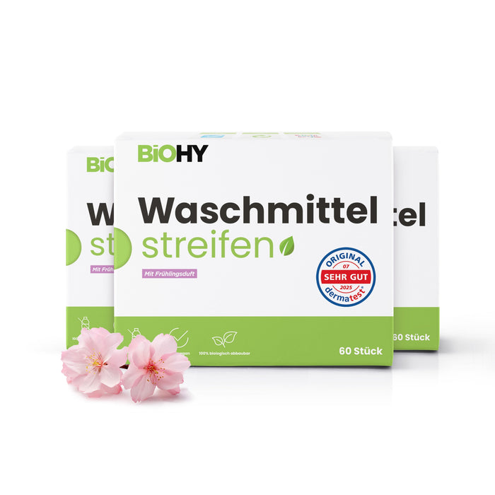 BiOHY Waschmittel Blätter mit Frühlingsduft – 3er Pack