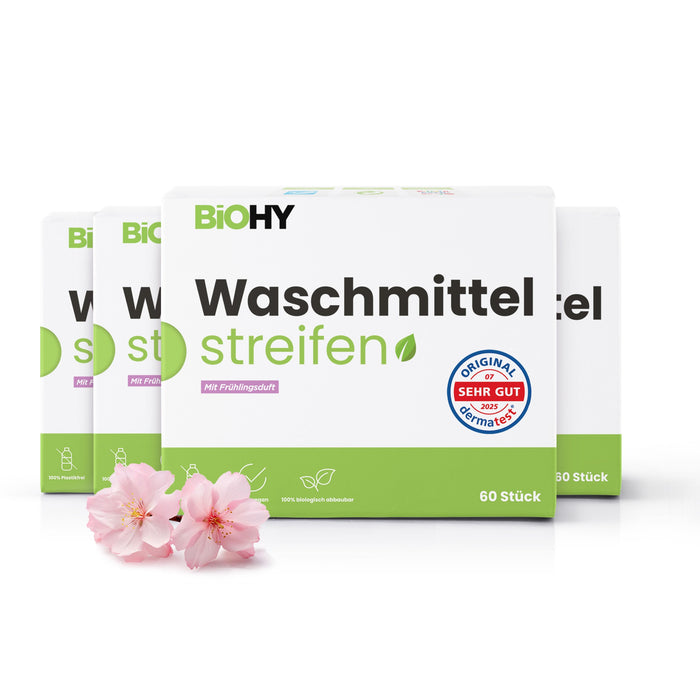 BiOHY Waschmittel Blätter mit Frühlingsduft – 4er Pack