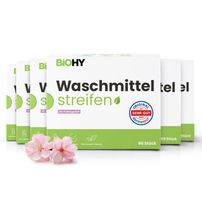 BiOHY Waschmittel Blätter mit Frühlingsduft – 6er Pack