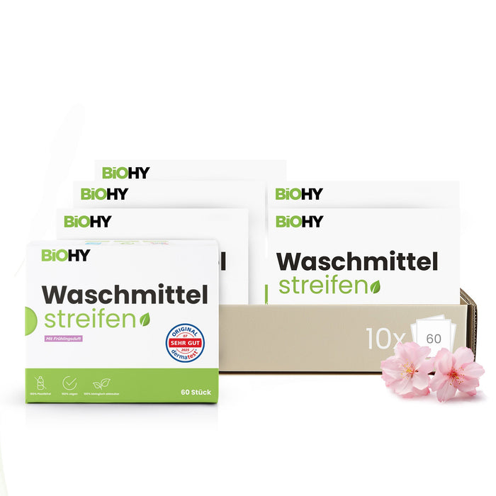 BiOHY Waschmittel Blätter mit Frühlingsduft – 10er Pack