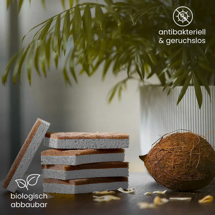 BiOHY éponges coco, éponge à vaisselle, éponge de cuisine, éponge de nettoyage