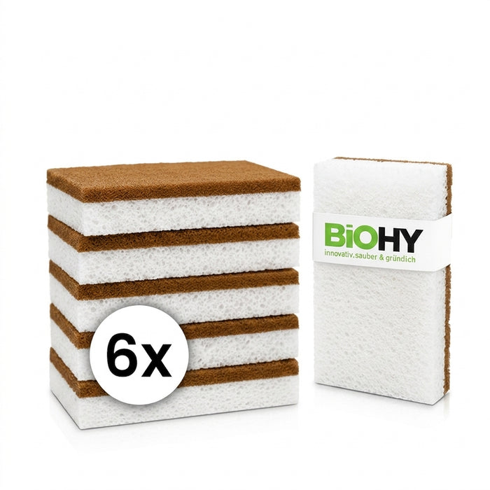 BiOHY éponges coco, éponge à vaisselle, éponge de cuisine, éponge de nettoyage
