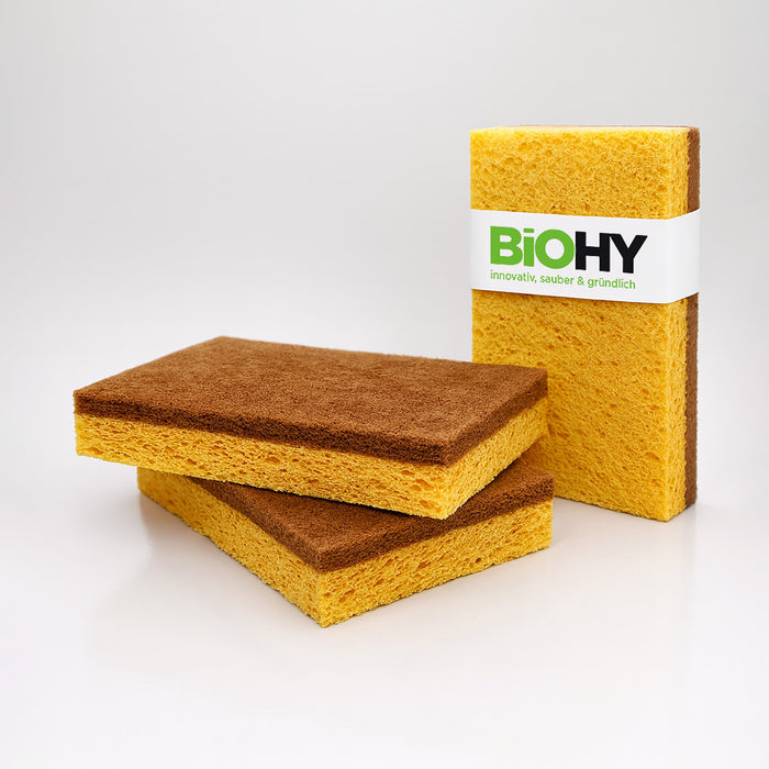 BiOHY coconut sponges, dishwashing sponge, kitchen sponge, sustainable cleaning sponge