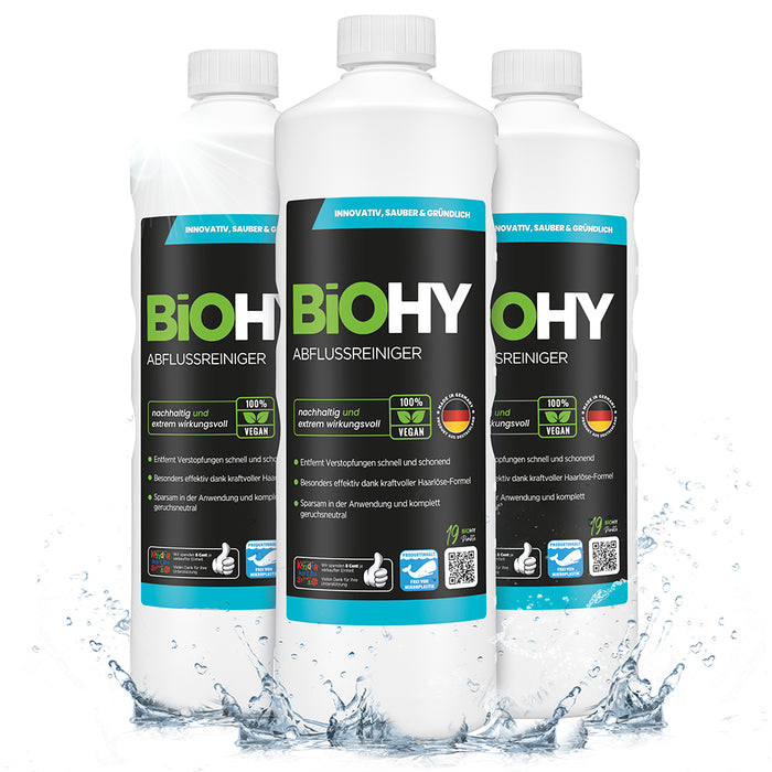 BiOHY déboucheur de canalisations, nettoyant pour tuyaux, produit sans tuyau, concentré