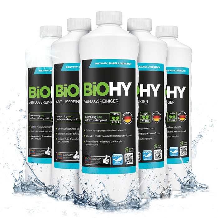 BiOHY déboucheur de canalisations, nettoyant pour tuyaux, produit sans tuyau, concentré