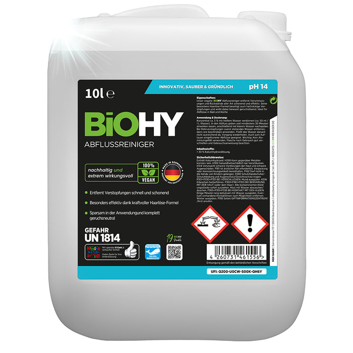 BiOHY déboucheur de canalisations, nettoyant pour tuyaux, produit sans tuyau, concentré