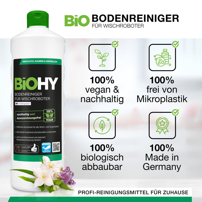 BiOHY Nettoyant sols pour robots de nettoyage, Nettoyant bio, Entretien des sols, Nettoyant sols non moussant