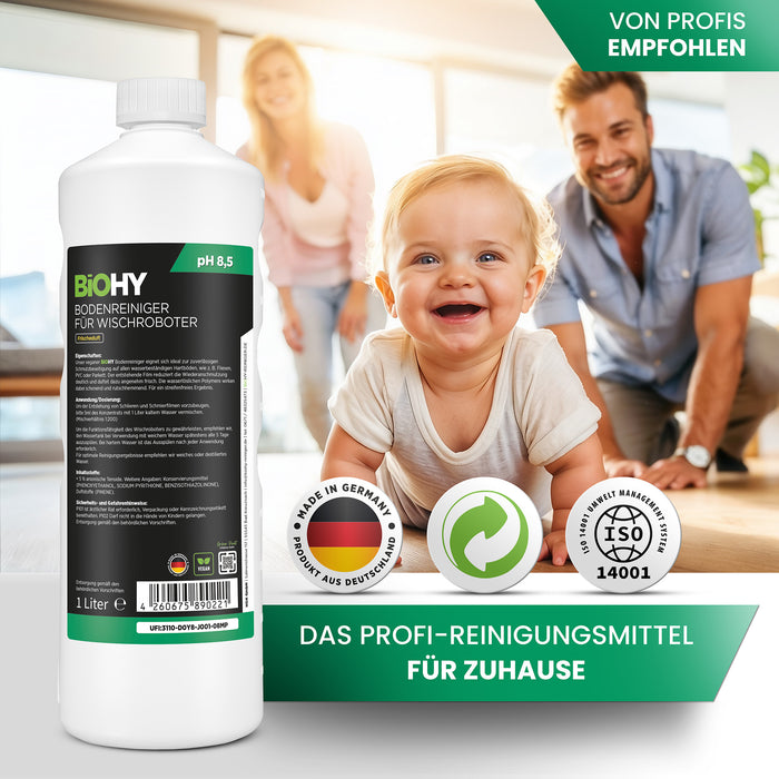BiOHY Nettoyant sols pour robots de nettoyage, Nettoyant, Entretien des sols, Nettoyant sols non moussant