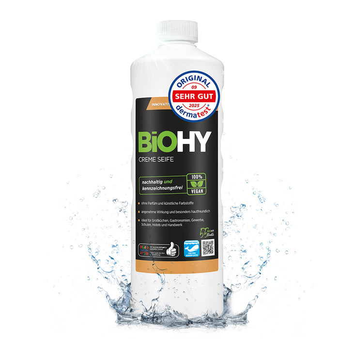 Savon crème BiOHY, Lotion lavante douce pour la peau, Savon pour les mains sans phosphate, Crème de savon relipidante