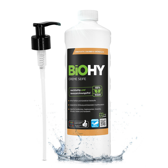 Savon crème BiOHY, Lotion lavante douce pour la peau, Savon pour les mains sans phosphate, Crème de savon relipidante