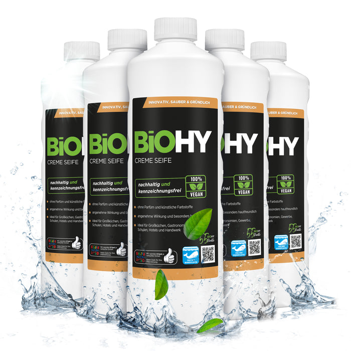 BiOHY cream soap, skin-friendly washing lotion, phosphate-free hand soap, moisturizing soap cream